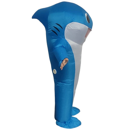 Full Body Inflatable Shark Costume with Air Pump for Adults