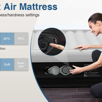 adjustable queen air bed with built-in pump