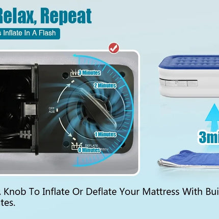 best twin blow up bed with built-in pump