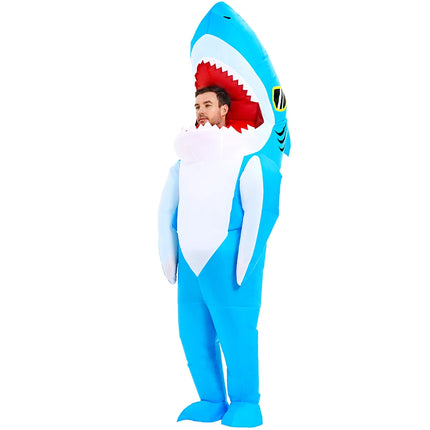 inflatable shark suit with sunglasses