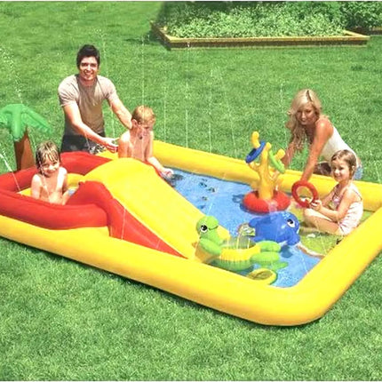 kids blow up pool with slide