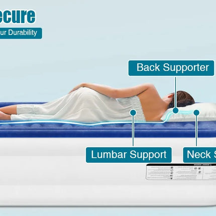 twin blow up bed with built-in pump