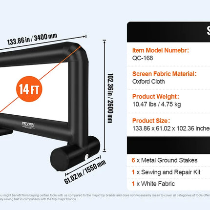 14ft inflatable outdoor movie screen 