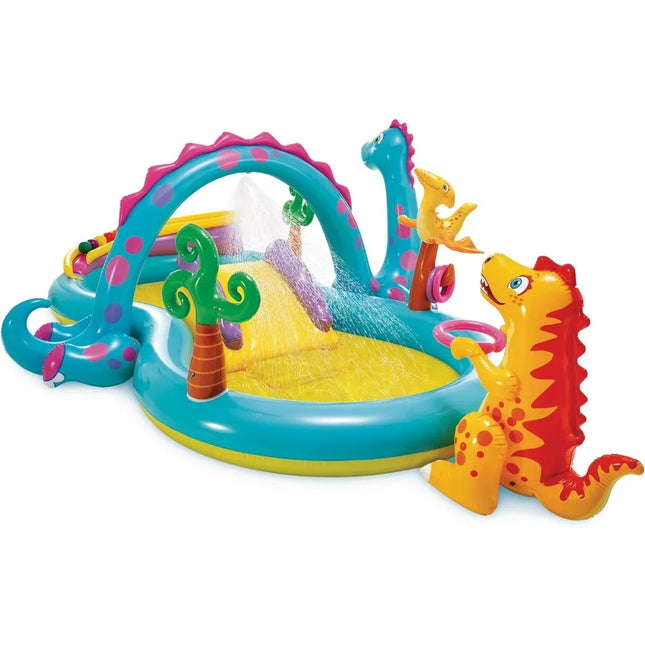 Dinosaur inflatable water slide