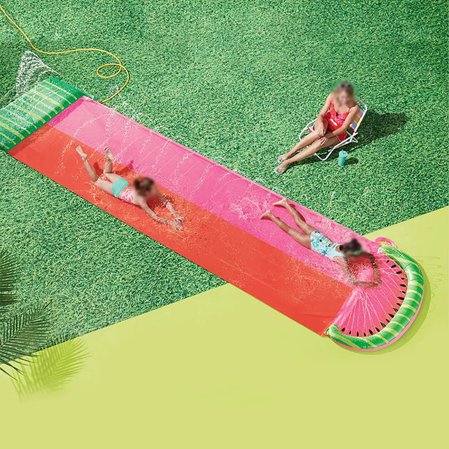 Watermelon Slip and Slide with Sprinkler for Kids – Summer Fun Outdoor Water Slide