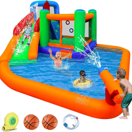 Inflatable Water Park with Cannon