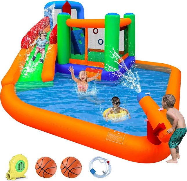 Inflatable Water Park with Cannon