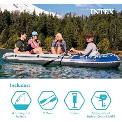 Premium Inflatable Excursion Boat Set with Paddles and High-Performance Pump