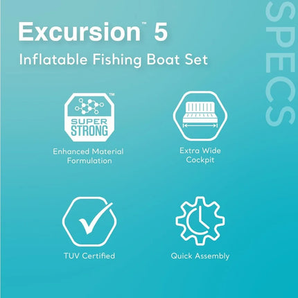 Premium Inflatable Excursion Boat Set with Paddles and High-Performance Pump