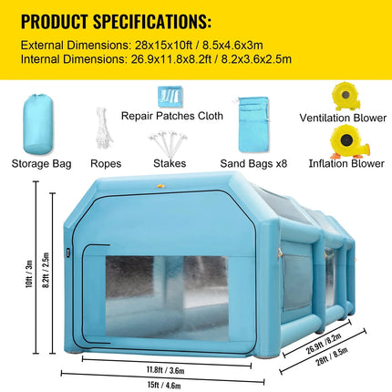 best inflatable paint booth with exhaust fan