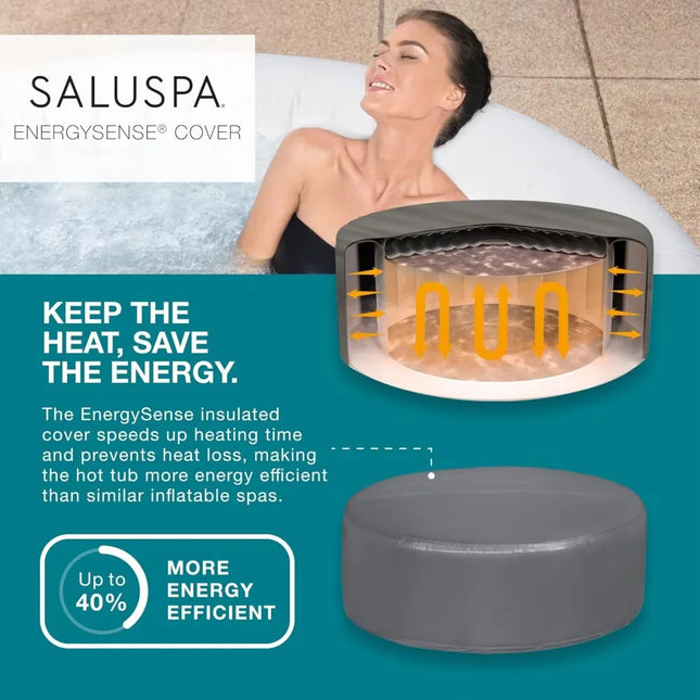 Inflatable Hot Tub with EnergySense Cover & 120 AirJet™ System, 4-Person Spa