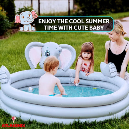 kids inflatable elephant pool