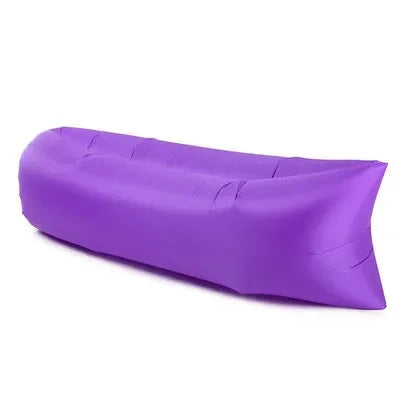 air filled beach lounger purple