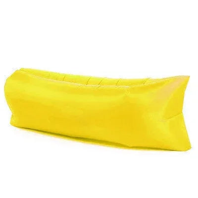 air filled beach lounger yellow
