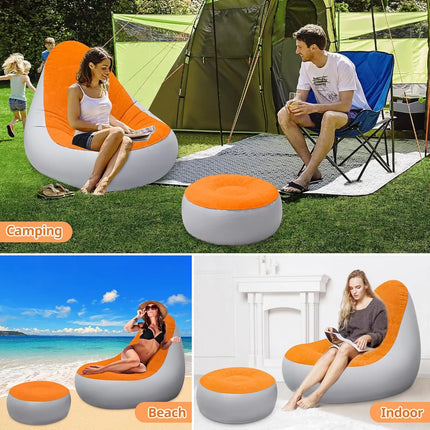 best inflatable lounge sofa with foot stool