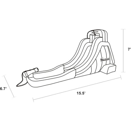 big inflatable water slide with cannon