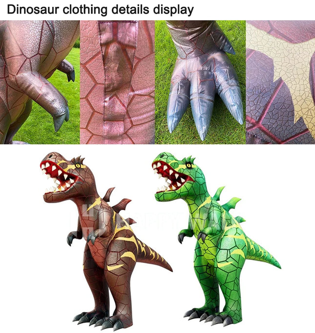 blow-up dinosaur costume green