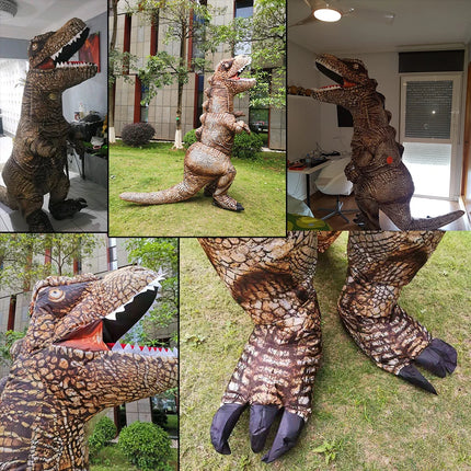 brown dinosaur inflatable costume