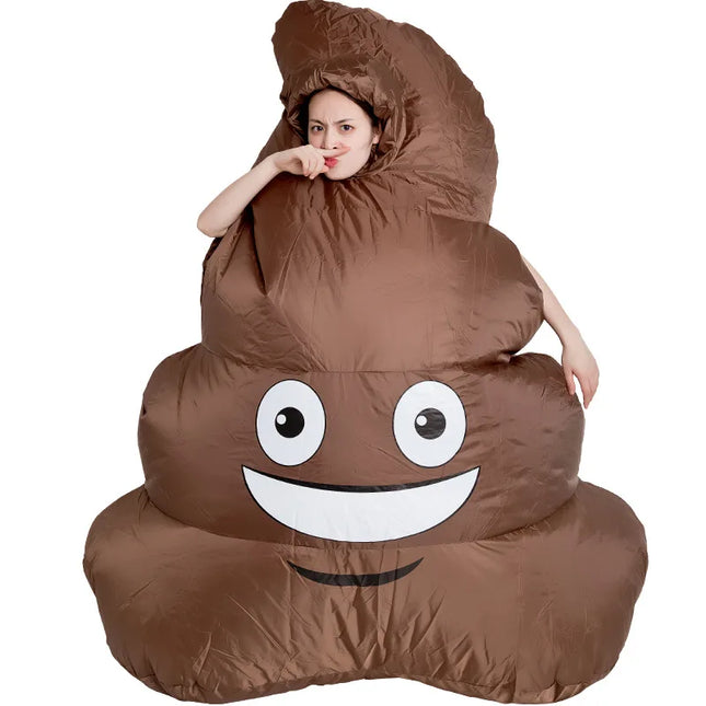 brown inflatable poop emoji costume