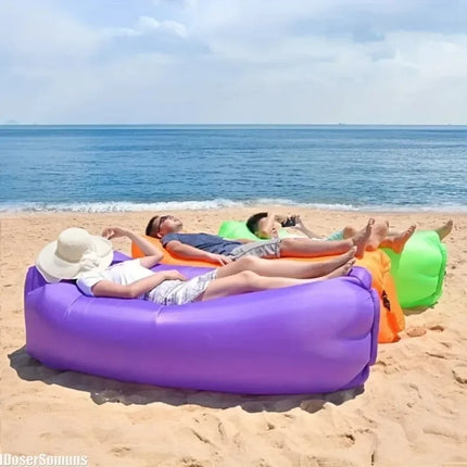 comfy air filled beach lounger