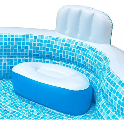 family inflatable pool with seats