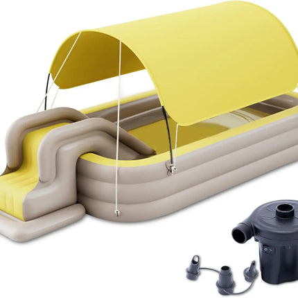 family yellow inflatable water slide 