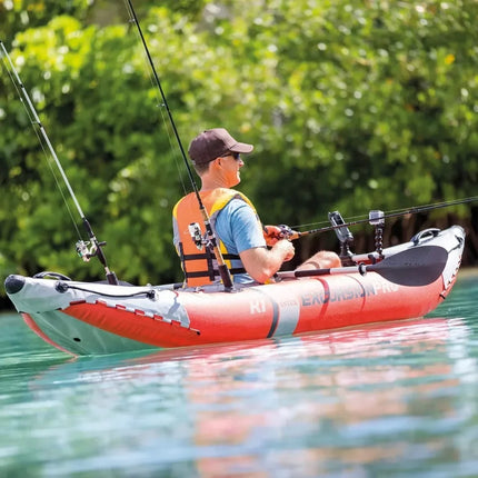 fishing blow up kayak with rod holders