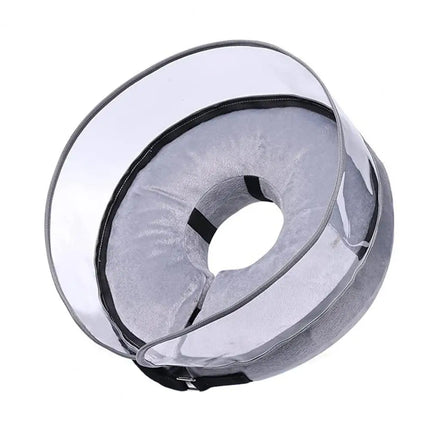 gray inflatable dog cone collar 