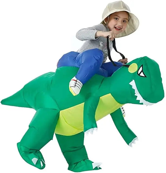 green ride-on dinosaur costume