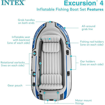 heavy-duty inflatable 4 person raft