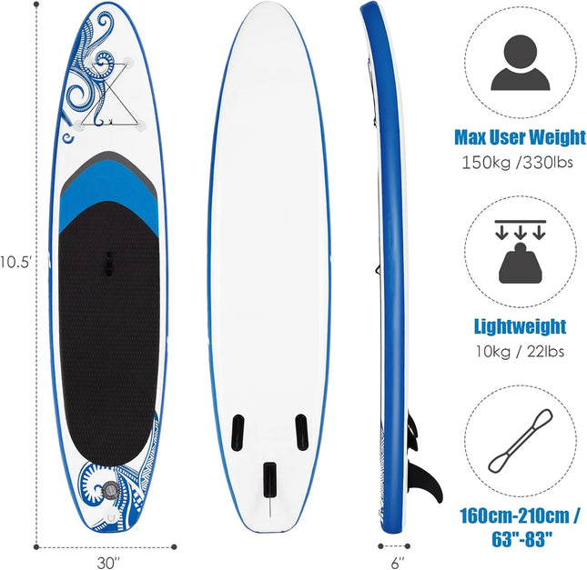 inflatable SUP board blue wave