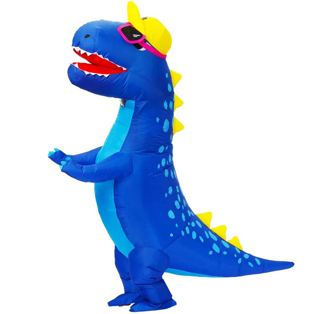 inflatable blue dinosaur costume