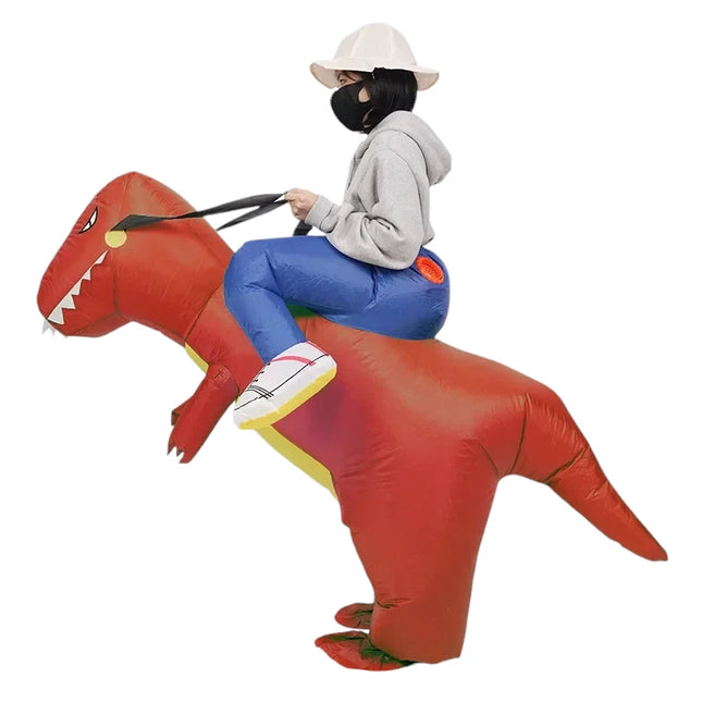 inflatable dinosaur costume red