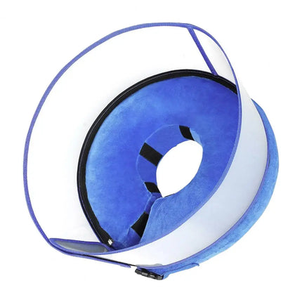 inflatable dog cone collar blue