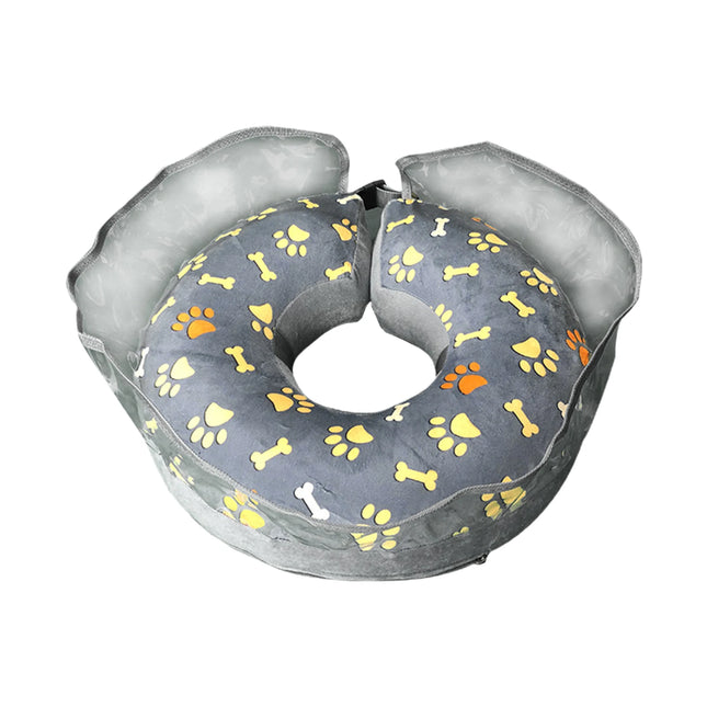 inflatable dog cone collar gray