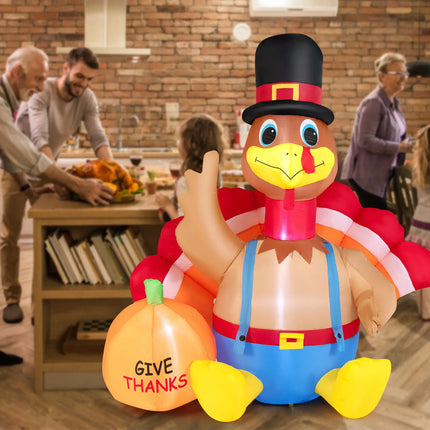 turkey inflatable with pumpkin