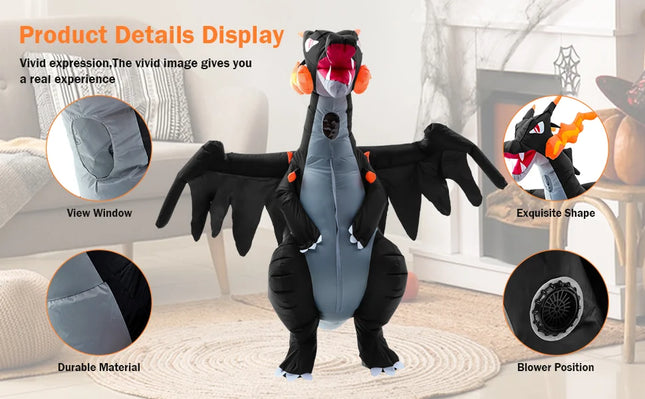 inflatable fire dragon costume