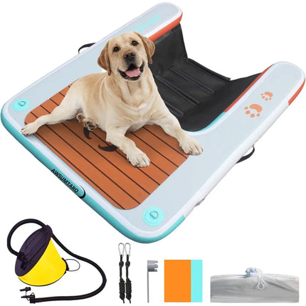 inflatable floating dock platform