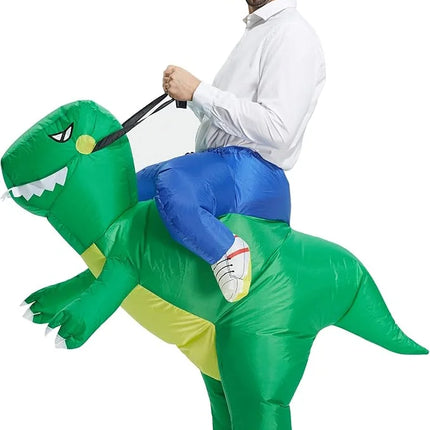 inflatable green ride on dinosaur