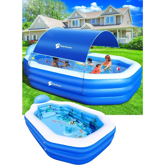 inflatable kiddie pool with canopy