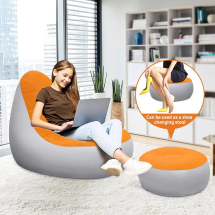 inflatable lounge sofa with foot stool