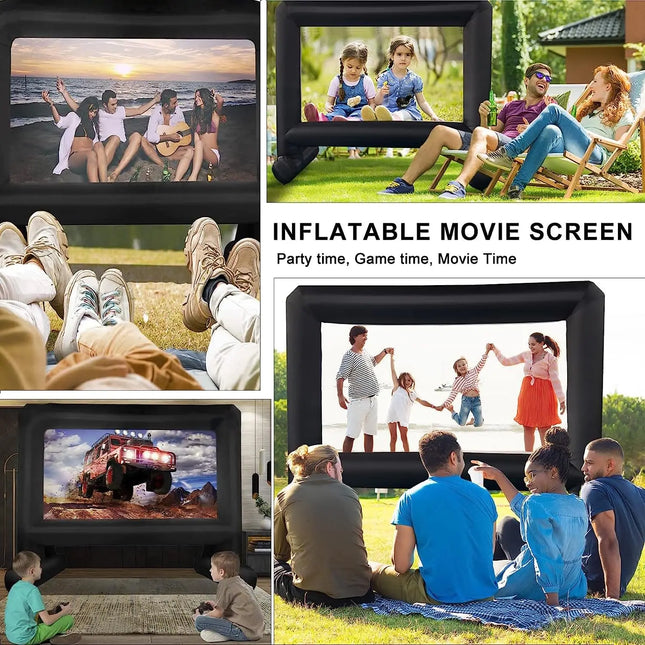 inflatable movie screen with projector