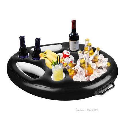 inflatable pool tray with drink holders