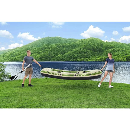 inflatable raft with fishing rod holders 