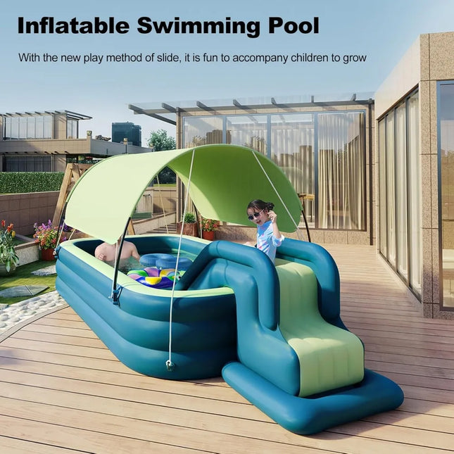 inflatable swimming pool with slide for kids