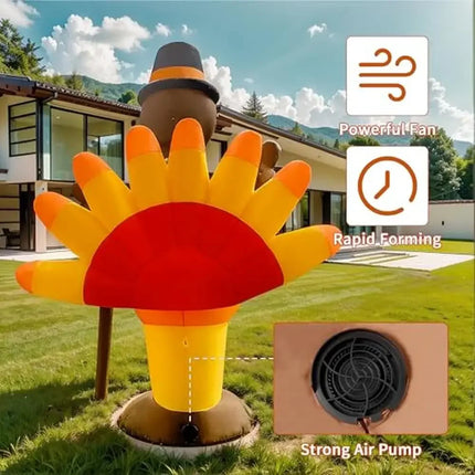 inflatable turkey with lights