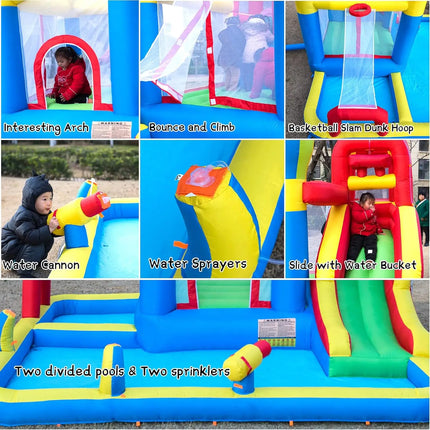 inflatable water park backyard