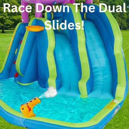 inflatable water park two slide