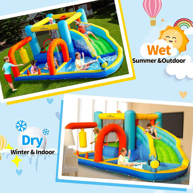 inflatable water slide and bounce house