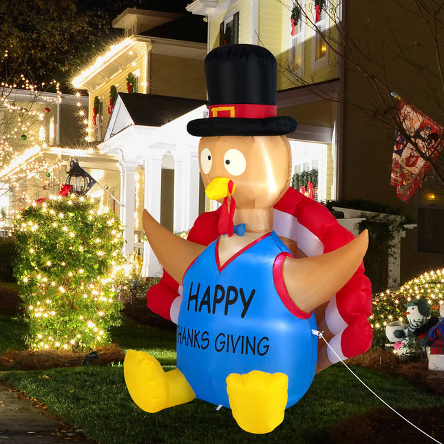 outdoor inflatable turkey with lights